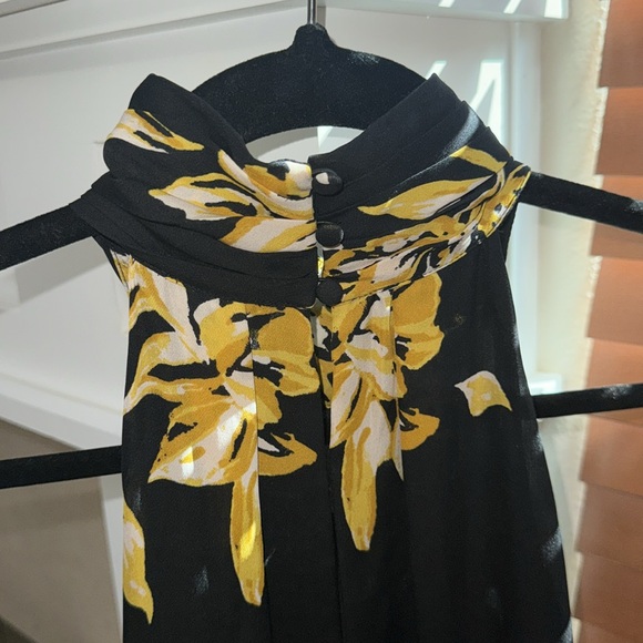 Joie Kehlani Silk Floral Halter Dress in Caviar - Picture 6 of 8